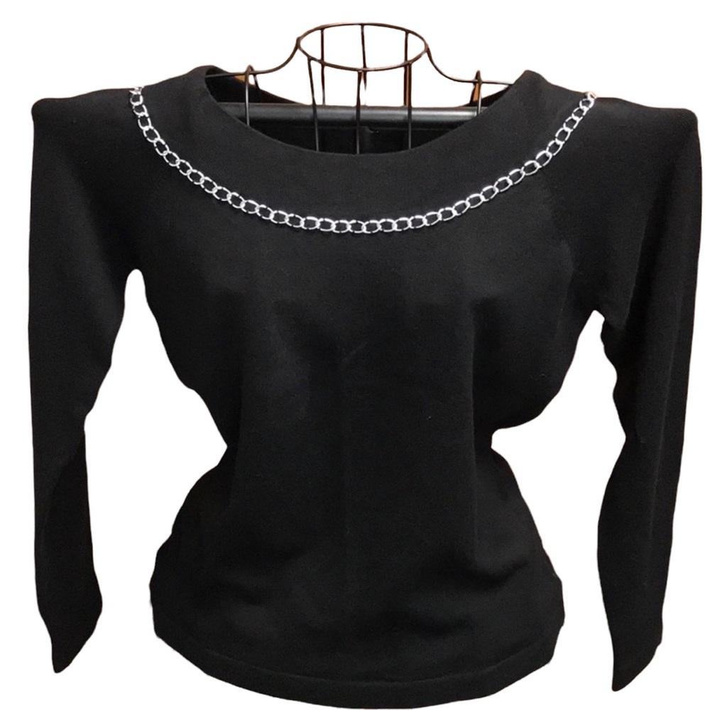 Colour Works Chain Accent Sweater